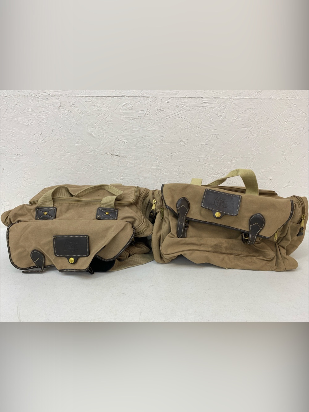 Two Eddie Bauer Ford Duffle Bags- Tan